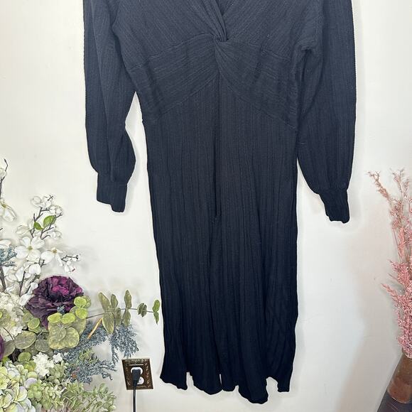 BODEN Twist Front Knitted Midi Dress Black Sz 16/18 {3B39} - Picture 6 of 10